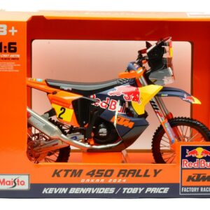 Modellino moto scala 1:6 Maisto  KTM 450 N.2 TOBY PRICE DAKAR RALLY 2024 1:6 diecast modellismo statico