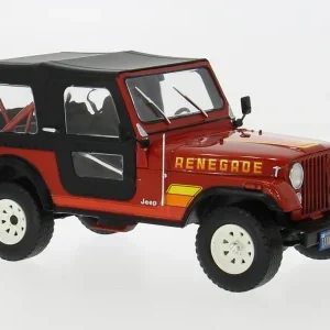 Modellino auto scala 1:24 JEEP CJ-7 RENEGADE RED diecast modellismo statico