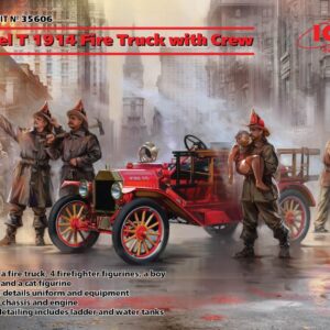 Modellino auto kit di montaggio model kit ICM MODEL T 1914 FIRE TRUCK WITH CREW KIT 1:35