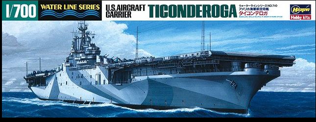 Modellino navi kit di montaggio Hasegawa U.S.AIRCRAFT CARRIER USS TICONDEROGA CV-14 WATER LINE SERIES KIT 1:700 modellismo
