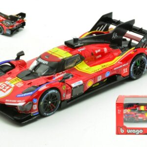 Modellino auto scala 1:43 Burago  FERRARI 499P N.51 3rd 24H LE MANS 2025 CALADO-GIOVINAZZI-P.GUIDI modellismo statico collezione