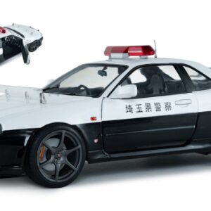 Modellino auto scala 1:18 NISSAN SKYLINE GTR BNR34 JAPANESE POLICE WHITE 1999
