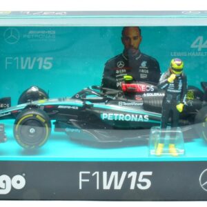 Modellino auto formula 1 F1 scala 1:24 Burago MERCEDES AMG W15 N.44 2024 LEWIS HAMILTON WITH FIGURE 1:24 modellismo