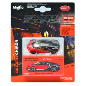 Modellino auto scala 1:64 Maisto  BUGATTI CHIRON RED SPEED ICONS 1:64 modellismo