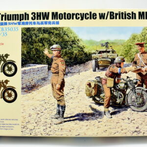 Modellino moto model kit montaggio TRIUMPH 3HW MOTORCYCLE W/BRITISH MP SET scala 1:35 modellismo