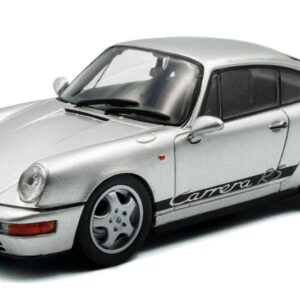 Modellino auto scala 1:43 Solido PORSCHE 911 964 RS COUPE 1994 SILVER diecast modellismo statico