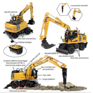 Modellino Universal Hobbies ESCAVATORE KOMATSU PW180-11 scala 1:50 modellismo