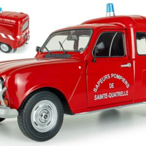 Modellino auto scala 1:18 Solido RENAULT 4 LF4 POMPIER RED 1976 diecast modellismo statico