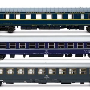 Modellino treno modellismo ferroviario Rivarossi FS 3-unit pack, Exp 234235 - Wien Pistoiesi + UIC-X 2nd cl.EP.IV-V 1:87
