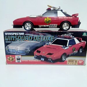 Action figure Bandai Winspector Winsquad De Luxe Bandai Giochi Preziosi 1990 Auto Trasformabile Box