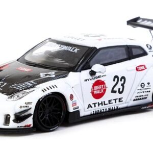 Modellino auto scala 1:64 Tarmac NISSAN GT-R (R35) LB WORKS TYPE 2 WHITE ATHLETE X COLLET 1:64 modellismo